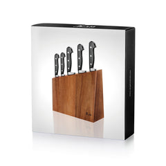 V2 Series 6-Piece Knife Block Set, Forged German Steel, Acacia Block, 59908