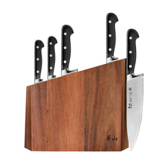 V2 Series 6-Piece Knife Block Set, Forged German Steel, Acacia Block, 59908