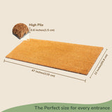Large Beige Coir Doormat - 22x47" Basic Plain