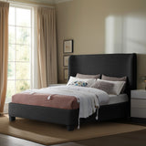 Penny Full Bed - Luxurious Upholstered Bed with Curved Headboard for Elegant Bedroom Decor Upgrade