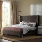 Penny Full Bed - Luxurious Upholstered Bed with Curved Headboard for Elegant Bedroom Decor Upgrade
