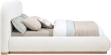 Vaughn Cream Boucle Bed – Cozy, Contemporary Design with Natural Wood Base for Ultimate Comfort