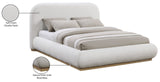 Vaughn Bed – Cozy Chenille Upholstered Platform Bed with Natural Wood Base for Modern Bedrooms