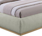 Vaughn Bed – Cozy Chenille Upholstered Platform Bed with Natural Wood Base for Modern Bedrooms