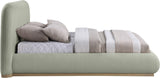 Vaughn Bed – Cozy Chenille Upholstered Platform Bed with Natural Wood Base for Modern Bedrooms