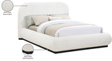Vaughn Cream Boucle Bed - Cozy Contemporary Design with Sturdy Black Wood Base for Ultimate Comfort