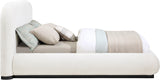 Vaughn Cream Boucle Bed - Cozy Contemporary Design with Sturdy Black Wood Base for Ultimate Comfort