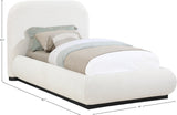 Vaughn Cream Boucle Bed - Cozy Contemporary Design with Sturdy Black Wood Base for Ultimate Comfort
