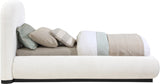 Vaughn Cream Boucle Bed - Cozy Contemporary Design with Sturdy Black Wood Base for Ultimate Comfort
