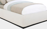 Vaughn Cream Boucle Bed - Cozy Contemporary Design with Sturdy Black Wood Base for Ultimate Comfort