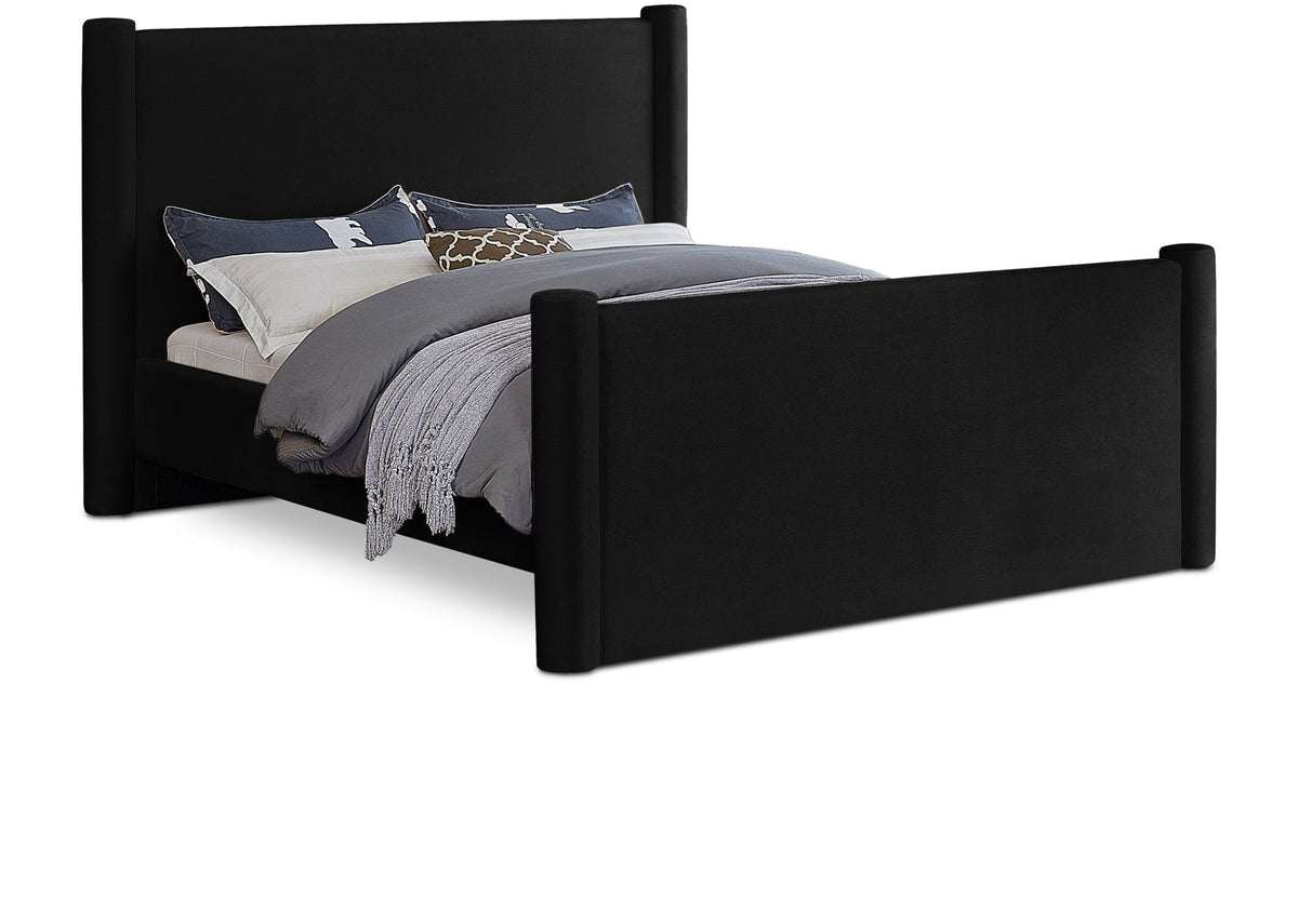 Elias Velvet Queen Bed – Stylish Modern Design with Solid Wood Frame for Ultimate Bedroom Elegance