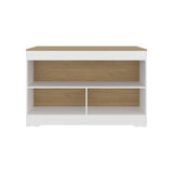 Cuenca Dining Counter Table, Freestanding Structure with 3 Open Storage Shelves and Wide Dining Countertop Space for Kitchen or Dining Rooms