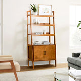 Andre 76" H x 36" W Solid Wood Ladder Bookcase