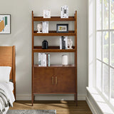 Andre 76" H x 36" W Solid Wood Ladder Bookcase