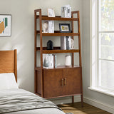 Andre 76" H x 36" W Solid Wood Ladder Bookcase