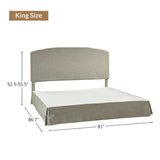 Amadeus Upholstered Platform Bed with Washable Slipcover for Bedroom