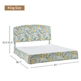 Amadeus Upholstered Platform Bed with Washable Slipcover for Bedroom