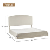 Amadeus Upholstered Platform Bed with Washable Slipcover for Bedroom