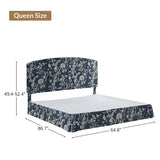 Amadeus Upholstered Platform Bed with Washable Slipcover for Bedroom
