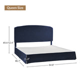 Amadeus Upholstered Platform Bed with Washable Slipcover for Bedroom