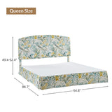 Amadeus Upholstered Platform Bed with Washable Slipcover for Bedroom