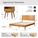 3-Piece Mid-Century Modern Solid Wood Bedroom Set