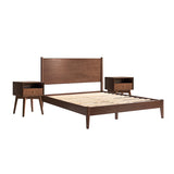 3-Piece Mid-Century Modern Solid Wood Bedroom Set
