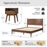 3-Piece Mid-Century Modern Solid Wood Bedroom Set