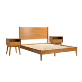 3-Piece Mid-Century Modern Solid Wood Bedroom Set