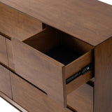 4-Piece Mid-Century Modern Solid Wood Bedroom Set with USB Nightstands & Dresser