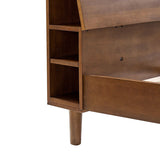 Vivian Solid Wood Platform Bed with USB Ports and Storage Space