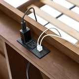 Vivian Solid Wood Platform Bed with USB Ports and Storage Space