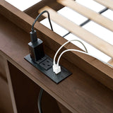 Vivian Solid Wood Platform Bed with USB Ports and Storage Space
