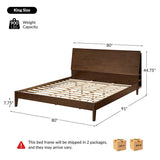 Vivian Solid Wood Platform Bed with USB Ports and Storage Space