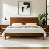 Vivian Solid Wood Platform Bed with USB Ports and Storage Space