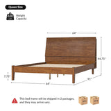 Vivian Solid Wood Platform Bed with USB Ports and Storage Space