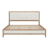 Sabina Farmhouse Style Upholstered Bed with Flip-Down Headboard