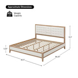 Sabina Farmhouse Style Upholstered Bed with Flip-Down Headboard