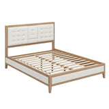 Sabina Farmhouse Style Upholstered Bed with Flip-Down Headboard