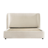 Alza Upholstered Bed-KB-BEIGE