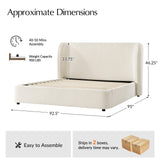 Alza Upholstered Bed-KB-BEIGE