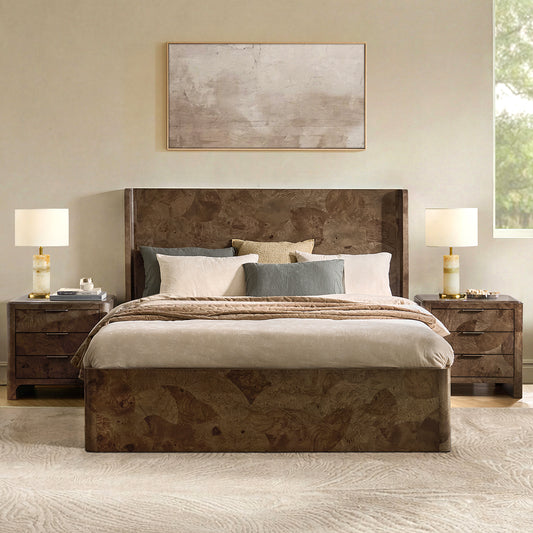 Rutilus King Bed-BROWN