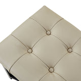Arnold Versatile Elegance: Genuine Leather Bench with Button-Tufted Design