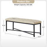 Arnold Versatile Elegance: Genuine Leather Bench with Button-Tufted Design
