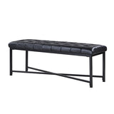 Arnold Versatile Elegance: Genuine Leather Bench with Button-Tufted Design