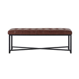 Arnold Versatile Elegance: Genuine Leather Bench with Button-Tufted Design