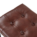 Arnold Versatile Elegance: Genuine Leather Bench with Button-Tufted Design