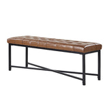 Arnold Versatile Elegance: Genuine Leather Bench with Button-Tufted Design