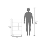 TUHOME Bellagio 40" Tall Four-Tier Base Cabinet with Six Open Cubbies, Modern Storage Unit for Home or Office Organization, Freestanding Organizer for Books, Décor, Supplies and Everyday Essentials with Contemporary Design