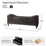 Abner Traditional Upholstered Storage Bench with Button Tufting